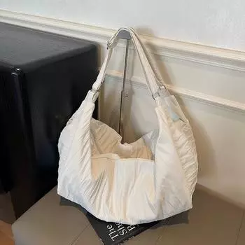 Женская нейлоновая сумка через плечо – Вместительная дорожная сумка-тоут, Повседневная сумка-хобо, Дизайнерский стиль, Издание 2025 года