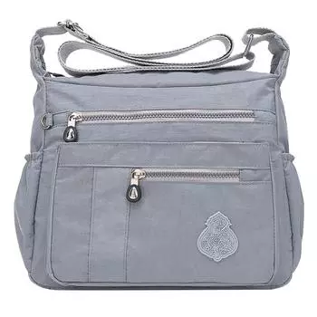 Женская нейлоновая сумка через плечо Водонепроницаемая элегантная повседневная сумка через плечо серый