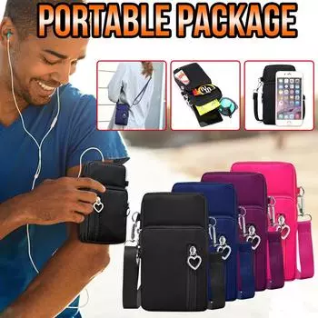 Женская нейлоновая сумка для мобильного телефона, дорожная сумка через плечо, браслет, спортивная повязка фиолетовый