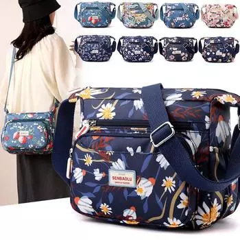 Женская нейлоновая сумка с принтом Маленькая сумка Сумка через плечо Сумка для мам среднего возраста