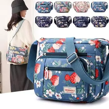 Женская нейлоновая сумка с принтом, маленькая сумка через плечо, сумка для мам среднего и пожилого возраста