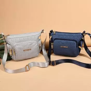 Женская нейлоновая сумка-тоут, сумка через плечо, многосекционная, легкая сумка через плечо светло-синий