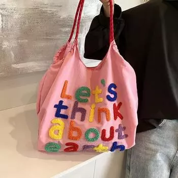 Женская нейлоновая тканевая сумка большой емкости для поездок на работу в 2024 году, новая универсальная сумка через плечо в западном стиле, большая сумка для студентов колледжа