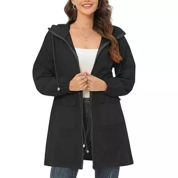 Женская непромокаемая куртка с капюшоном, длинные дождевики для активного отдыха на открытом воздухе, компактный дождевик, легкая ветровка 2XL