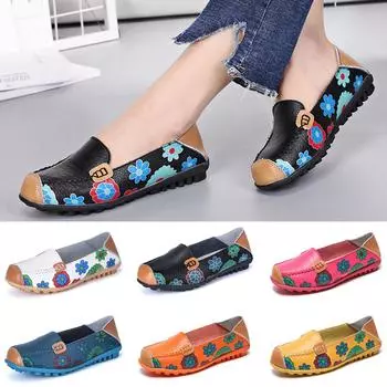 Женская нескользящая танцевальная обувь с мягкой подошвой, повседневная обувь на плоской подошве с круглой головкой 37 чёрный