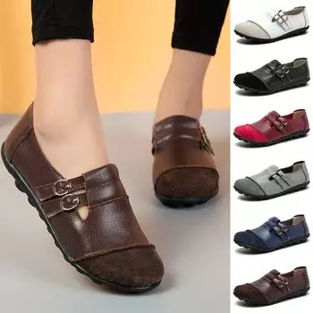 Женская нескользящая танцевальная обувь с мягкой подошвой, повседневная обувь на плоской подошве с круглой головкой 38 чёрный