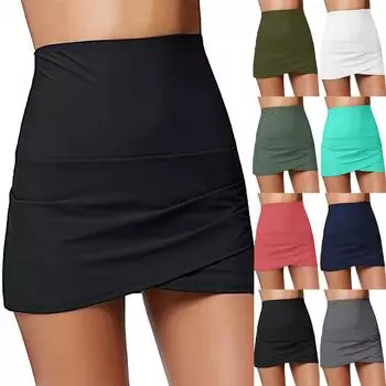 Женская нижняя юбка для плавания с коротким рукавом Hulip Hem Beach Skrit L армия зеленый