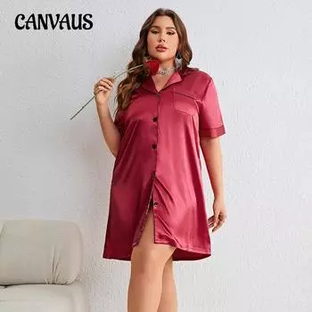 Женская ночная рубашка больших размеров, тонкий кардиган из ледяного шелка с длинными рукавами, имитация шелка, простая сексуальная домашняя одежда 1XL чёрный