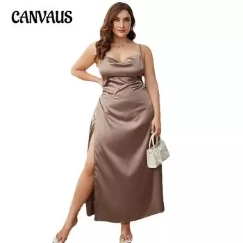 Женская ночная рубашка больших размеров, весенне-летняя сексуальная ночная рубашка с лямкой на шее, женская свободная домашняя одежда 1XL светло-коричневого