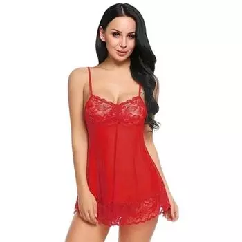Женская ночная рубашка Ladysta Baby Doll, свободный размер (С, М, Л) Free Size (S, M, L) малиновый