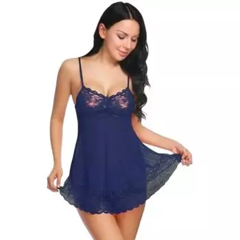 Женская ночная рубашка Ladysta Baby Doll, свободный размер (С, М, Л) Free Size (S, M, L) темно-синий