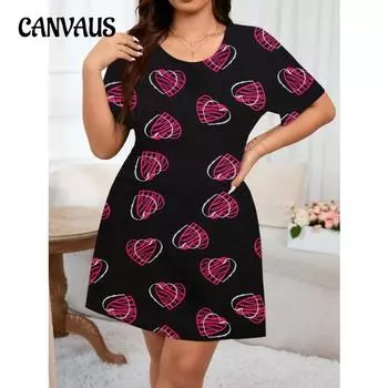 Женская ночная рубашка, летнее повседневное свободное платье с принтом «Любовь», свободное платье больших размеров