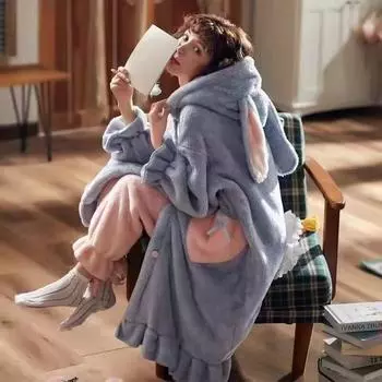 Женская ночная рубашка, ночная рубашка, зимняя ночная одежда, теплая флисовая пижама, цельная ночная рубашка на пуговицах с длинным рукавом, домашняя одежда XS розовый