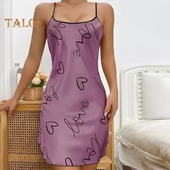 Женская ночная рубашка с круглым вырезом, без рукавов, ночная рубашка с подтяжками, гладкая ткань, ледяной шелк, пижамы S жёлтый