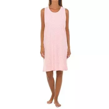 Женская ночная рубашка с круглым вырезом и бретельками KL45214 L розовый