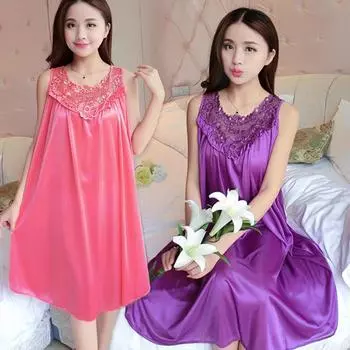 Женская ночная рубашка, шелковое белье, сексуальное платье Babydoll, ночная рубашка, одежда для сна светло-фиолетовый