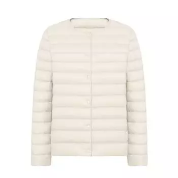 Женская новая 90-фунтовая однотонная женская одежда с круглым вырезом и V-образным вырезом, простая куртка-пуховик с длинными рукавами M