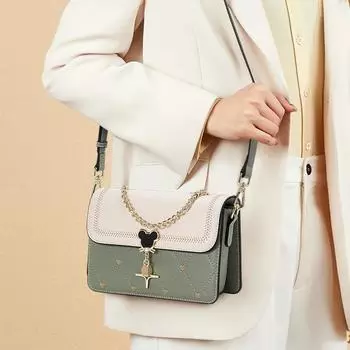 Женская новая большая сумка через плечо из натуральной кожи, маленькая квадратная сумка, сумка через плечо для поездок на работу