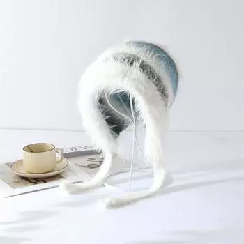 Женская новая цветная плюшевая теплая вязаная шапка с защитой ушей, женская осенне-зимняя шапка one size