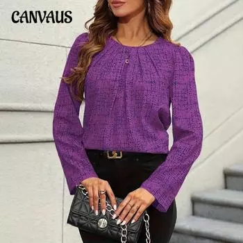 Женская новая фиолетовая модная рубашка для поездок на работу Senior Sense of Thin Professional Wear Design Sense of Long-shirts S фиолетовый