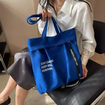 Женская новая городская простая модная сумка через плечо большой емкости, холщовая сумка-мессенджер, сумка чёрный