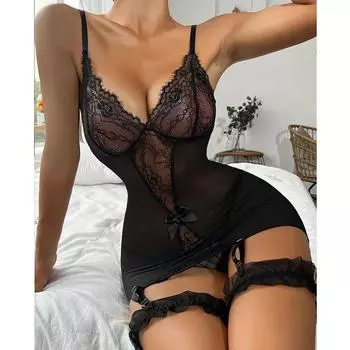 Женская новая мини-юбка, сексуальная одежда, сексуальное женское белье, кружево, перспектива, рождественский эротический костюм, костюм горничной, косплей, униформа Babydoll 18 S