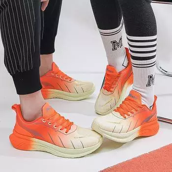 Женская новая мода многоцветная спортивная обувь на платформе со шнуровкой, дышащие сетчатые кроссовки для активного отдыха, повседневная теннисная обувь для пары 35 бежевый