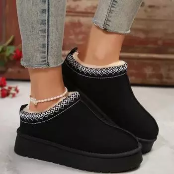 Женская новая мода с круглым носком, дизайнерская женская обувь, зимняя, простая, однотонная, для банкета, вечеринки, женские сапоги больших размеров 36