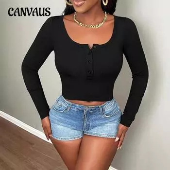 Женская новая мода Y2K Топы с длинным рукавом Однотонные пуговицы Открытая блузка XS белый