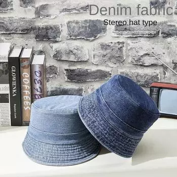 Женская новая модная джинсовая рыбацкая шляпа, мужская шляпа из чистого хлопка, роскошная шляпа-ведро с короткими полями в стиле ретро, для путешествий, пешего туризма, рыбалки 58cm