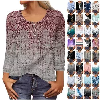 Женская новая модная футболка с длинными рукавами и принтом на пуговицах, облегающий топ, повседневные топы S розовый