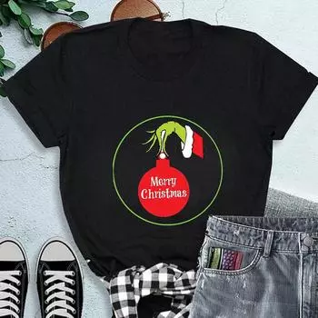 Женская новая модная футболка с круглым вырезом и коротким рукавом с принтом, тонкие топы, повседневные топы XXL чёрный