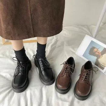 Женская новая модная обувь из искусственной кожи в британском стиле, лоферы, удобная офисная обувь на плоской подошве, официальная обувь 35 чёрный
