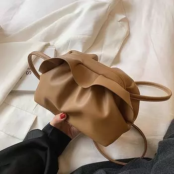 Женская новая однотонная сумка-мессенджер Cloud, модная, простая, универсальная, через плечо, сумка через плечо (20cm<Max Length<30cm)