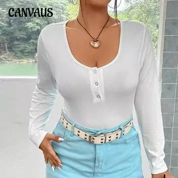 Женская новая осенняя облегающая эластичная трикотажная повседневная блузка с длинными рукавами 1XL белый