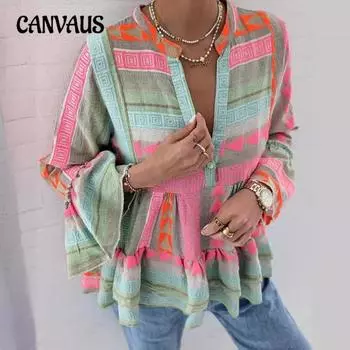 Женская новая осенняя рубашка с длинными рукавами и принтом Slim Positioning S