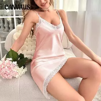 Женская новая пижама из ледяного шелка, летняя тонкая часть домашней одежды с открытой спиной, женская ночная рубашка с бретельками через шею S чёрный
