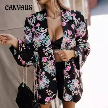 Женская новая повседневная куртка больших размеров с принтом на осень S жёлтый