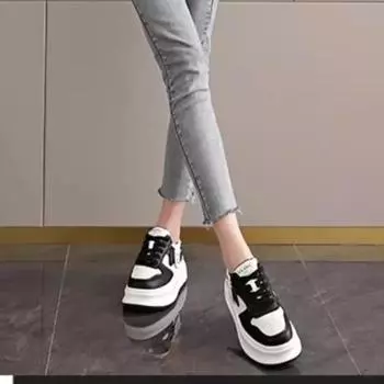 Женская новая простая однотонная дизайнерская вулканизированная обувь весенней моды на толстой подошве для походов по магазинам и офиса, спортивная обувь 35