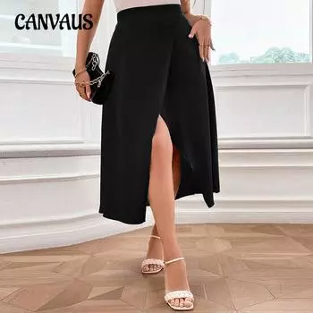 Женская новая сексуальная юбка Split Temperament Commuter A Line 1XL чёрный