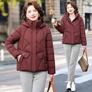 Женская новая стеганая куртка зимняя короткая утолщенная стеганая куртка в зарубежном стиле пуховик тонкая стеганая куртка XL чёрный