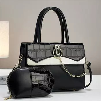 Женская новая сумка контрастного цвета, большая вместительная сумка через плечо, европейская и американская модная и трендовая сумка через плечо