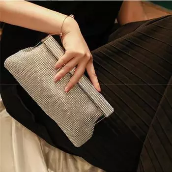 Женская новая вечерняя сумка-клатч с бриллиантами, модный бренд, женская сумка для свадебной вечеринки, кошелек с цепочкой на плечо, сумка через плечо с зажимом золотой