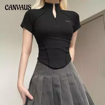 Женская новая весенне-летняя уличная сетка красного цвета Ins Spicy Girl Biker Wind Bright Line Color Collision футболка S серый