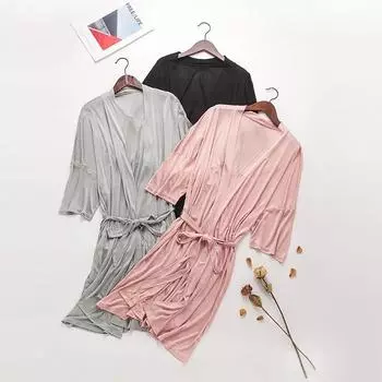 Женская новая всесезонная шелковая домашняя удобная длинная ночная рубашка с V-образным вырезом на шнуровке из меха для дома, сексуальная шелковая пижама для леди One Size