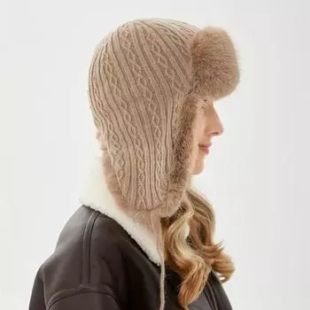 Женская новая зимняя шапка-бомбер из искусственного меха кролика, шапки-ушанки, лыжные шапки, теплые шапки-ушанки