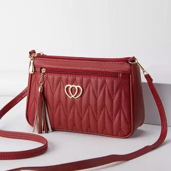 Женская новинка 2025 года, летняя маленькая сумочка, большая вместимость, универсальная сумка через плечо, сумка-мессенджер для мам среднего возраста, сумка-кошелек для мобильного телефона 26*16*8cm красный