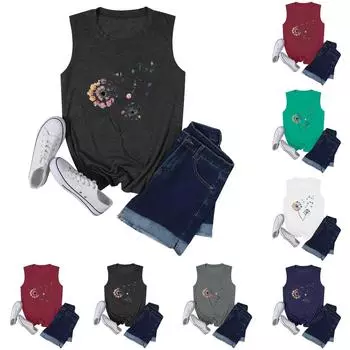 Женская новинка, повседневная майка без рукавов, летняя свободная праздничная рубашка-труба, туника, майки, топы L