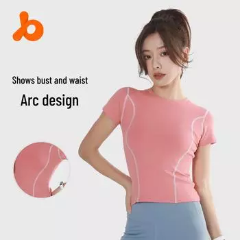 Женская облегающая майка Juyitang Double Arc с коротким рукавом для йоги и бега S