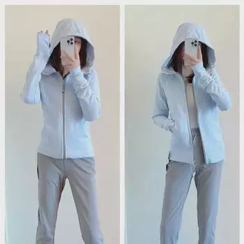 Женская облегающая толстовка с капюшоном Scuba – теплая бархатная подкладка для занятий спортом или йоги осенью и зимой L